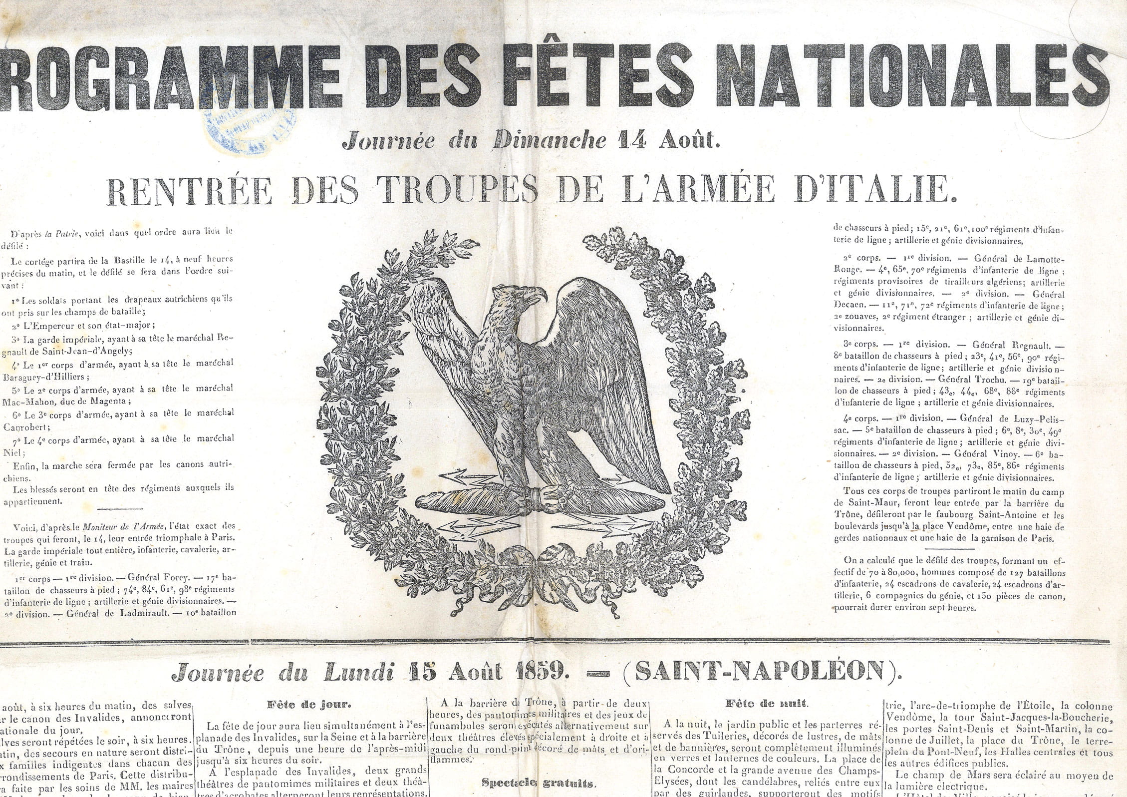 PROGRAMME DES FETES NATIONALES.