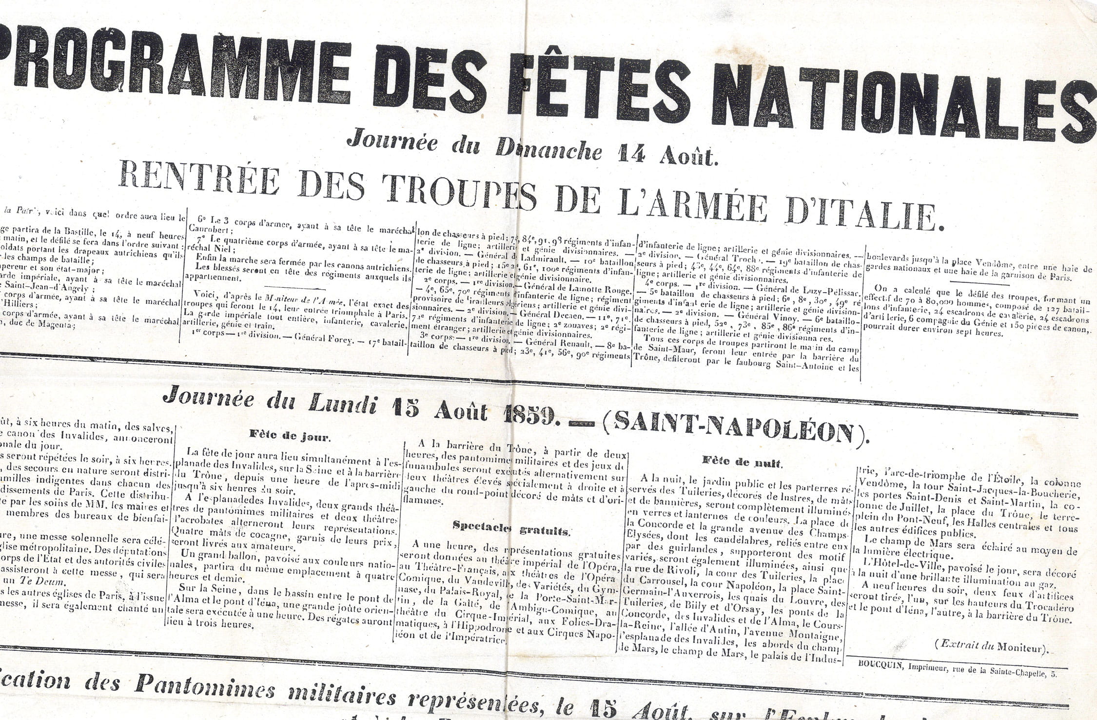 PROGRAMME DES FETES NATIONALES.