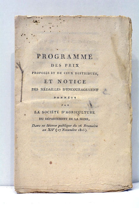 Programme des Prix proposés et de ceux distribués, et Notice …
