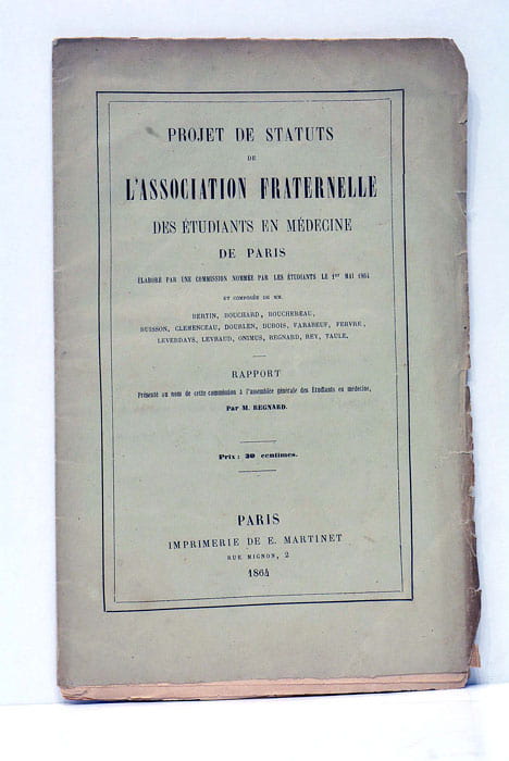 Projet de Statuts de l'Association Fraternelle des Etudiants en Médecine …