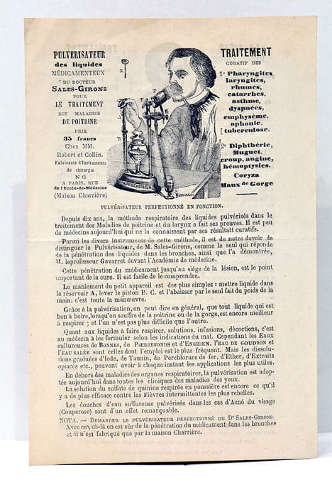 PULVERISATEUR des Liquides Médicamenteux du Docteur Sales-Girons pour le Traitement …