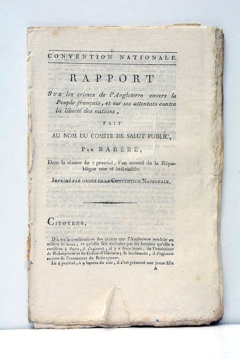 Rapport sur les crimes de l'Angleterre envers le Peuple français, …