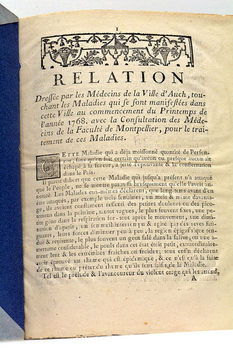 Relation dressée par les médecins de la ville d'Auch, touchant …