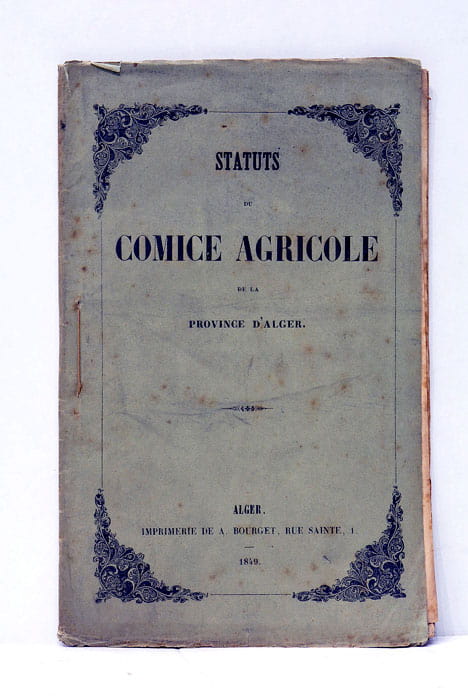 STATUTS DU COMICE AGRICOLE de la Province d'Alger.