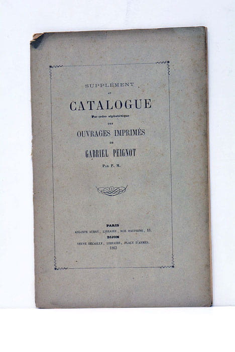 Supplément au catalogue par ordre alphabétique des ouvrages imprimés de …