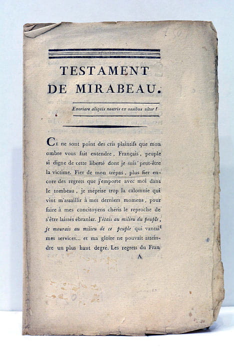 Testament de Mirabeau.