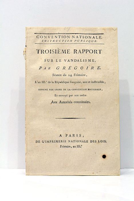 Troisième Rapport sur le Vandalisme.