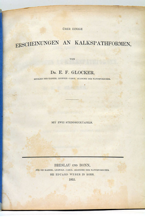 Uber einige Erscheinungen an Kalkspathformen.