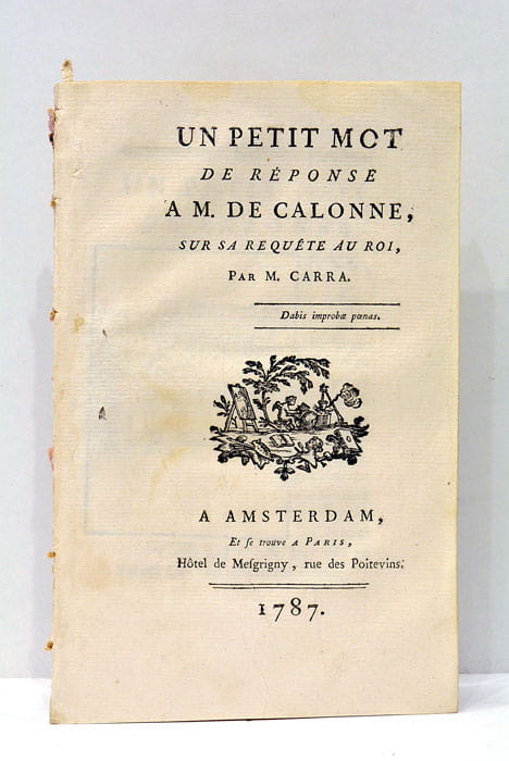 Un petit mot de réponse à M. de Calonne, sur …
