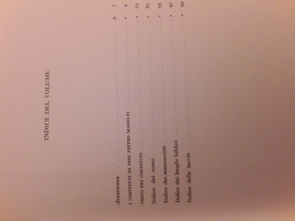 I COSTITUTI DI DON PIETRO MANELFI