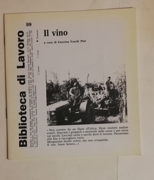 BIBLIOTECA DI LAVORO. N. 99 (21 Maggio – 10 Giugno …