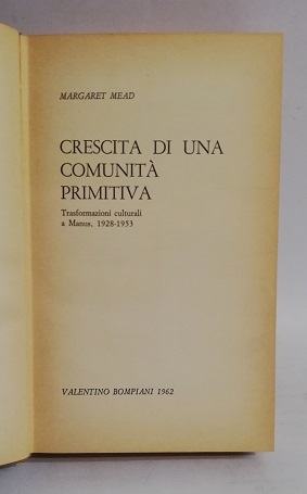 CRESCITA DI UNA COMUNITA' PRIMITIVA.
