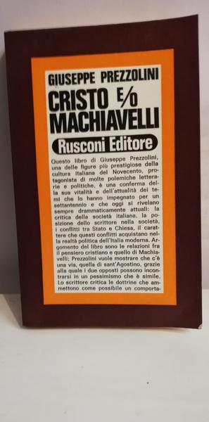 CRISTO E/O MACHIAVELLI.