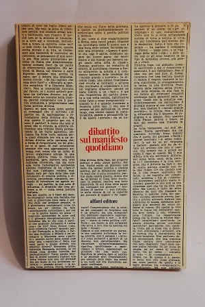 DIBATTITO SUL MANIFESTO QUOTIDIANO.