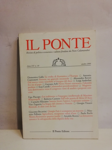 IL PONTE. ANNO LVI, N. 10, OTTOBRE 2000.