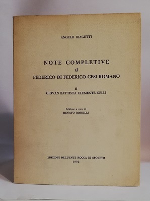 NOTE COMPLETIVE AL FEDERICO DI FEDERICO CESI ROMANO.