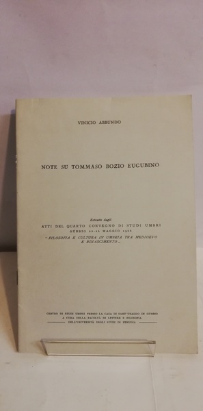 NOTE SU TOMMASO BOZIO EUGUBINO