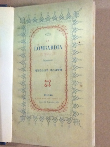 LA LOMBARDIA NEL SECOLO XVII. - Ragionamenti.