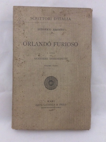 ORLANDO FURIOSO. 3 Volumi. - A cura di S. Debenedetti.