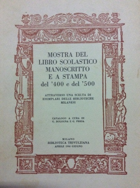 MOSTRA DEL LIBRO SCOLASTICO MANOSCRITTO E A STAMPA DEL '400 …