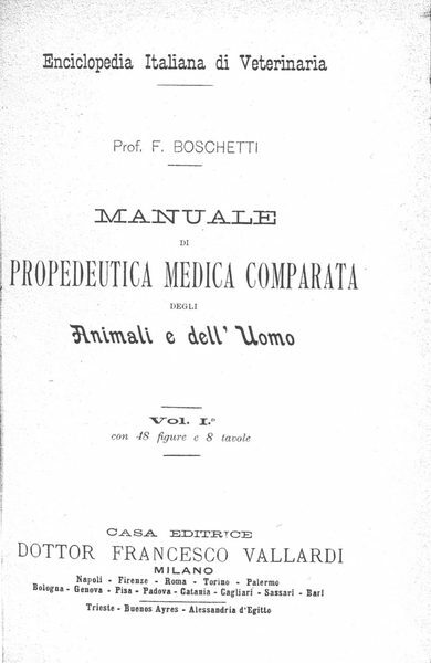 ENCICLOPEDIA ITALIANA DI VETERINARIA. Tutto il pubblicato.