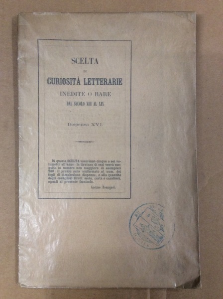 IL LIBRO DELLA VITA CONTEMPLATIVA. - Scelta di curiosita' letterarie …