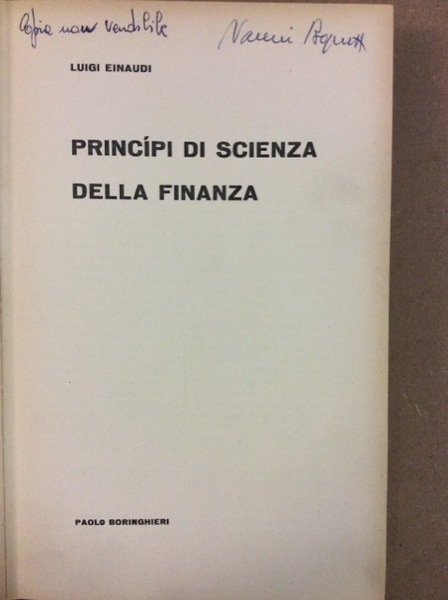 PRINCIPI DI SCIENZA DELLA FINANZA.