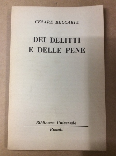 DEI DELITTI E DELLE PENE.
