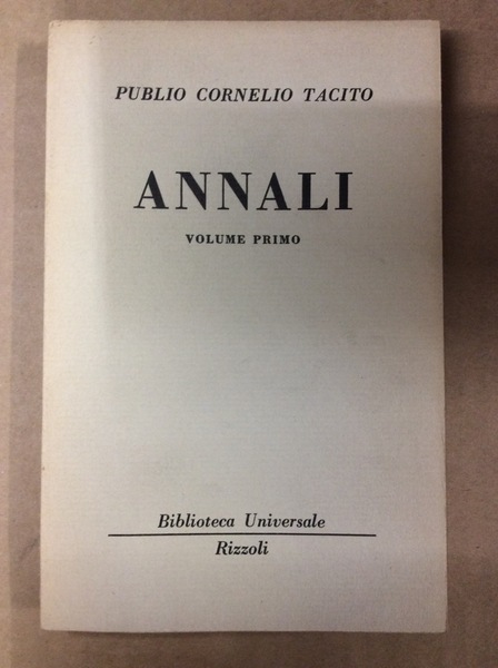 ANNALI. VOLUME PRIMO.