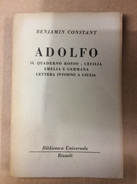 ADOLFO - IL QUADERNO ROSSO - CECILIA - AMELIA E …