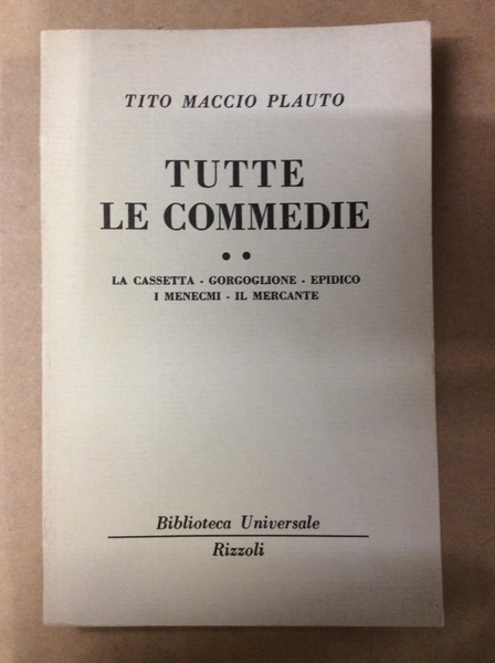LA CASSETTA - GORGOGLIONE - EDIPICO - I MENECMI - …