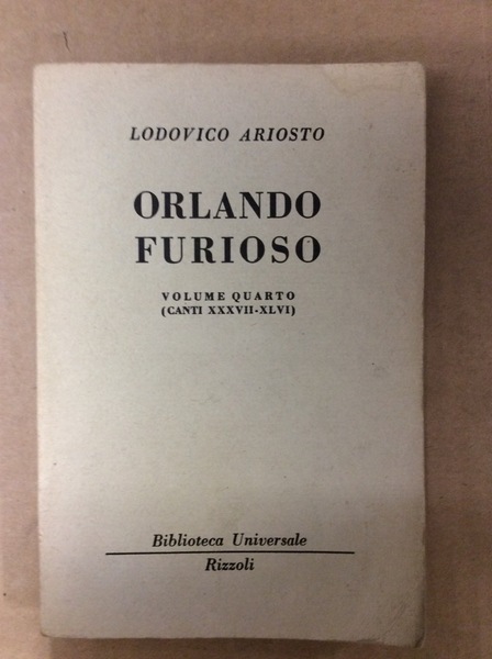 ORLANDO FURIOSO. VOLUME QUARTO.