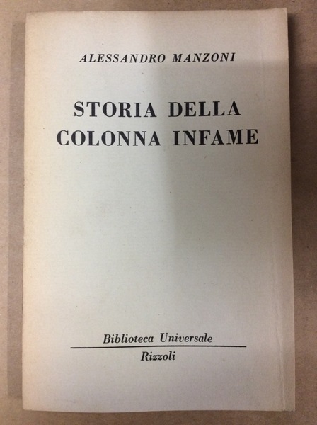 STORIA DELLA COLONNA INFAME.