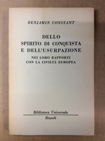 DELLO SPIRITO DI CONQUISTA E DELL'USURPAZIONE.
