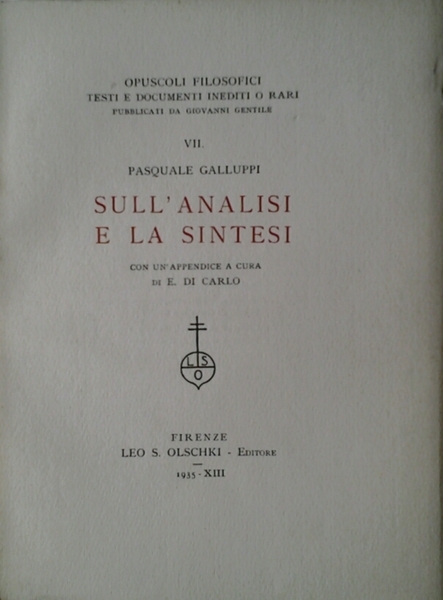SULL'ANALISI E LA SINTESI.