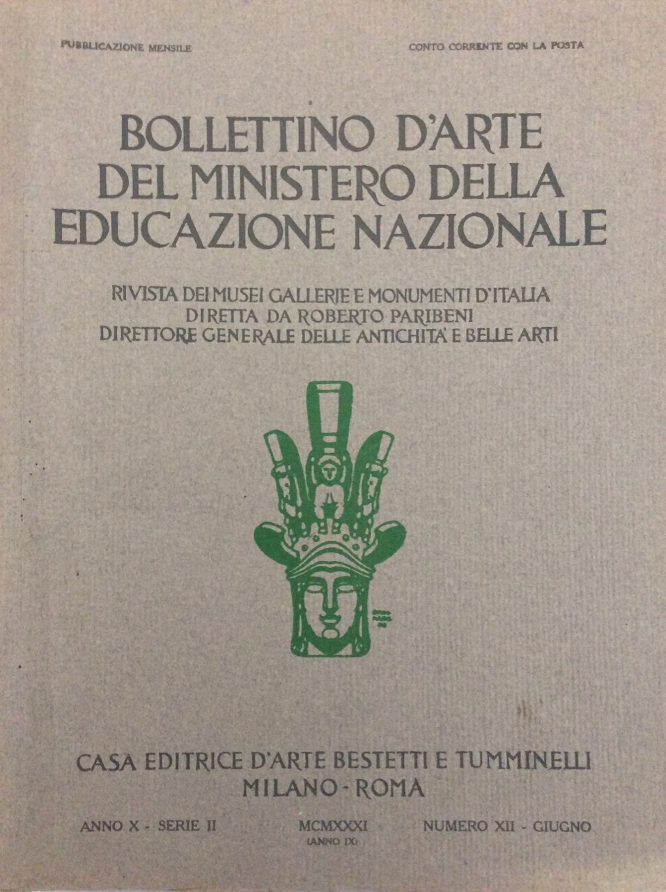 BOLLETTINO D'ARTE DEL MINISTERO DELLA EDUCAZIONE NAZIONALE. ANNATA 1930 - …