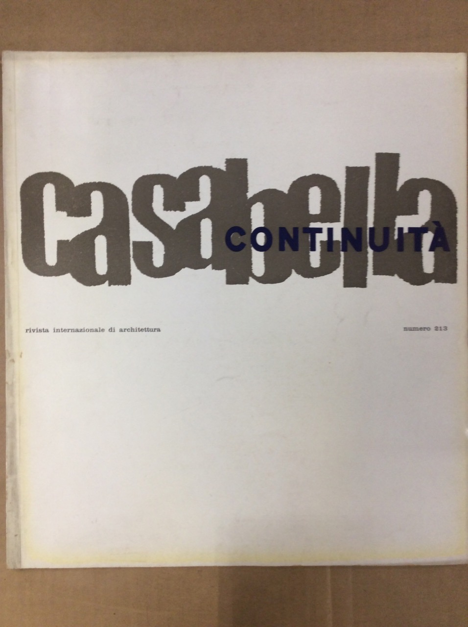 CASABELLA CONTINUITA'. Rivista internazionale di Architettura. N. 213. Novembre-Dicembre 1956. …