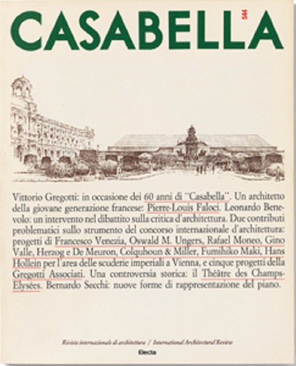 CASABELLA. Rivista internazionale di Architettura. N. 544. Marzo 1988.