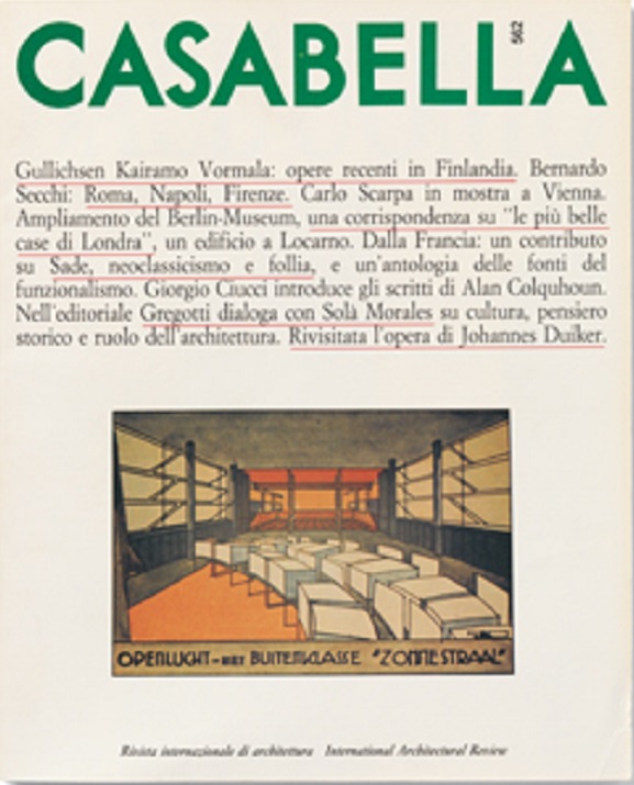 CASABELLA. Rivista internazionale di Architettura. N. 562. Novembre 1989.