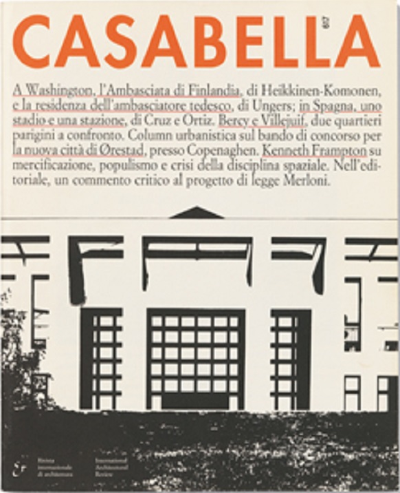 CASABELLA. Rivista internazionale di Architettura. N. 617. Novembre 1994.