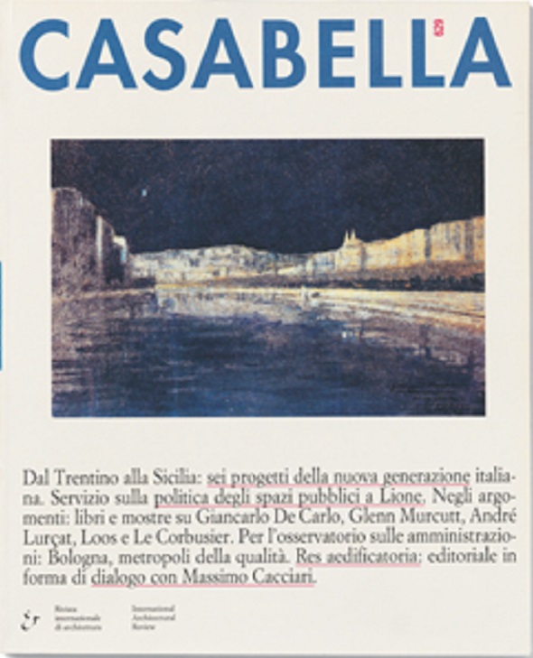 CASABELLA. Rivista internazionale di Architettura. N. 629. Dicembre 1995.