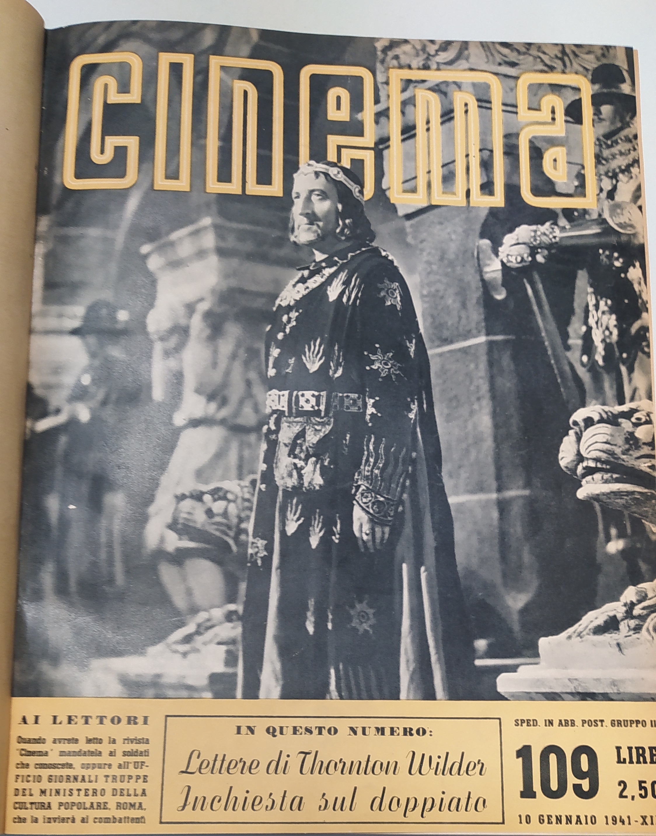 CINEMA. 1941. Anno VI. - Quindicinale di divulgazione cinematografica.