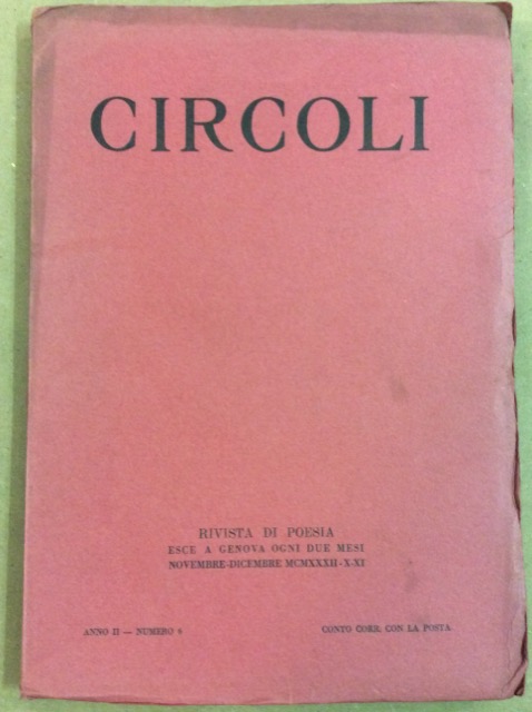 CIRCOLI. ANNO II NUMERO 6. NOVEMBRE - DICEMBRE 1932. - …