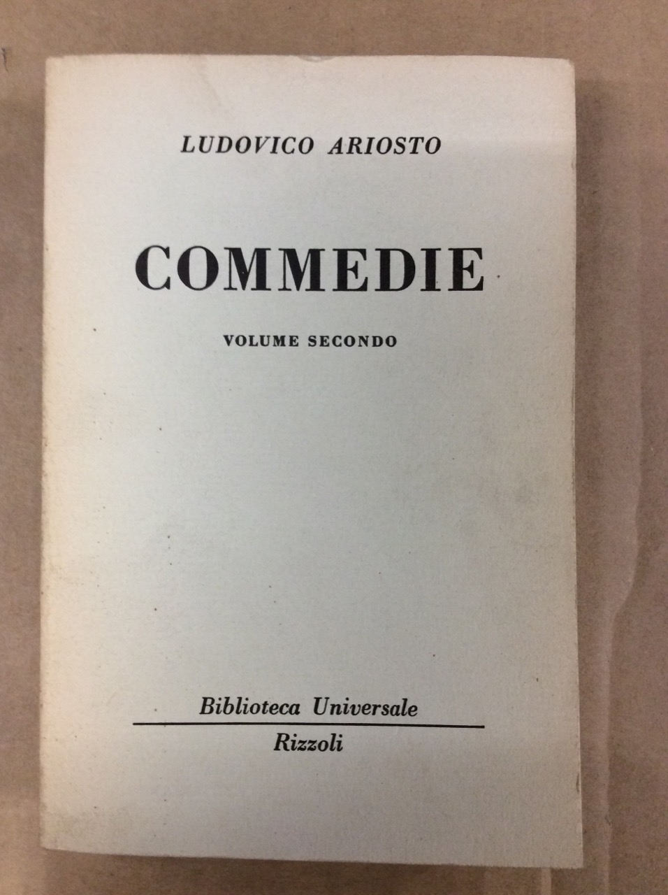 COMMEDIE. VOLUME SECONDO.