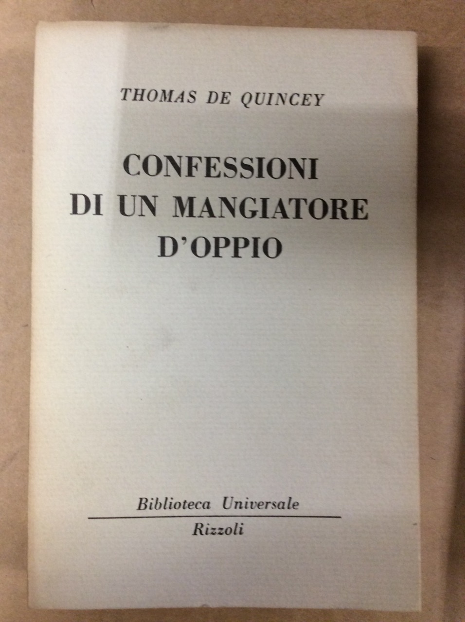 CONFESSIONI DI UN MANGIATORE D'OPPIO (1856).