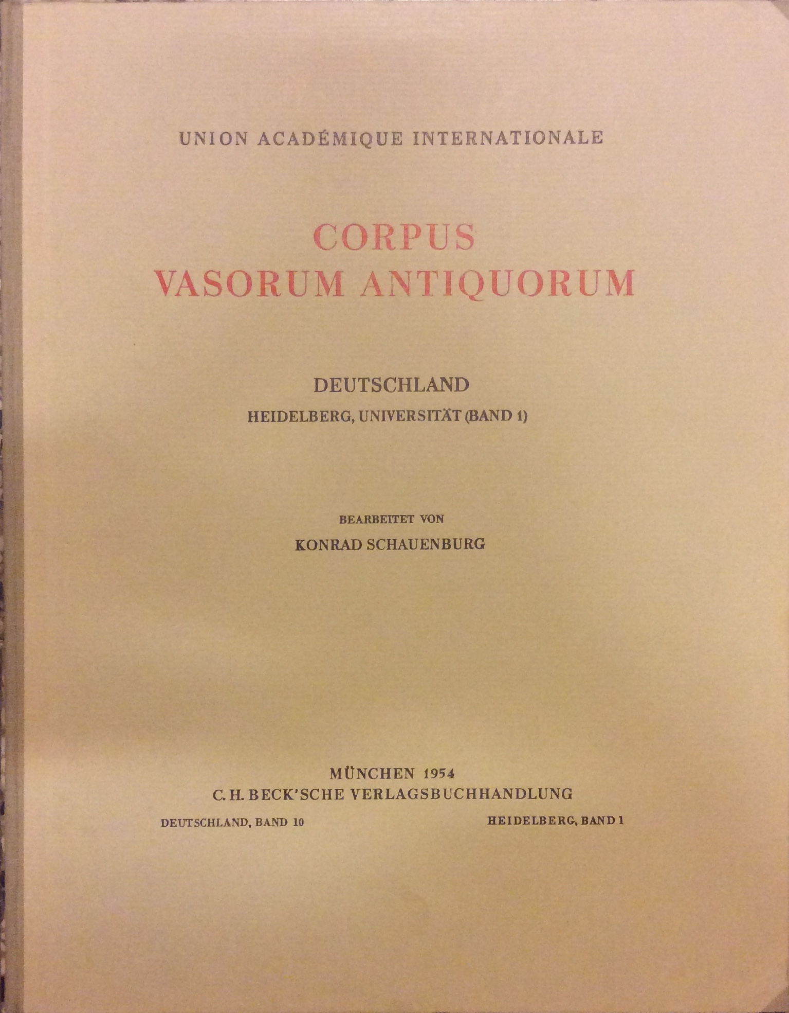 CORPUS VASORUM ANTIQUORUM - DEUTSCHLAND, 10. - Heidelberg, Universitaet - …