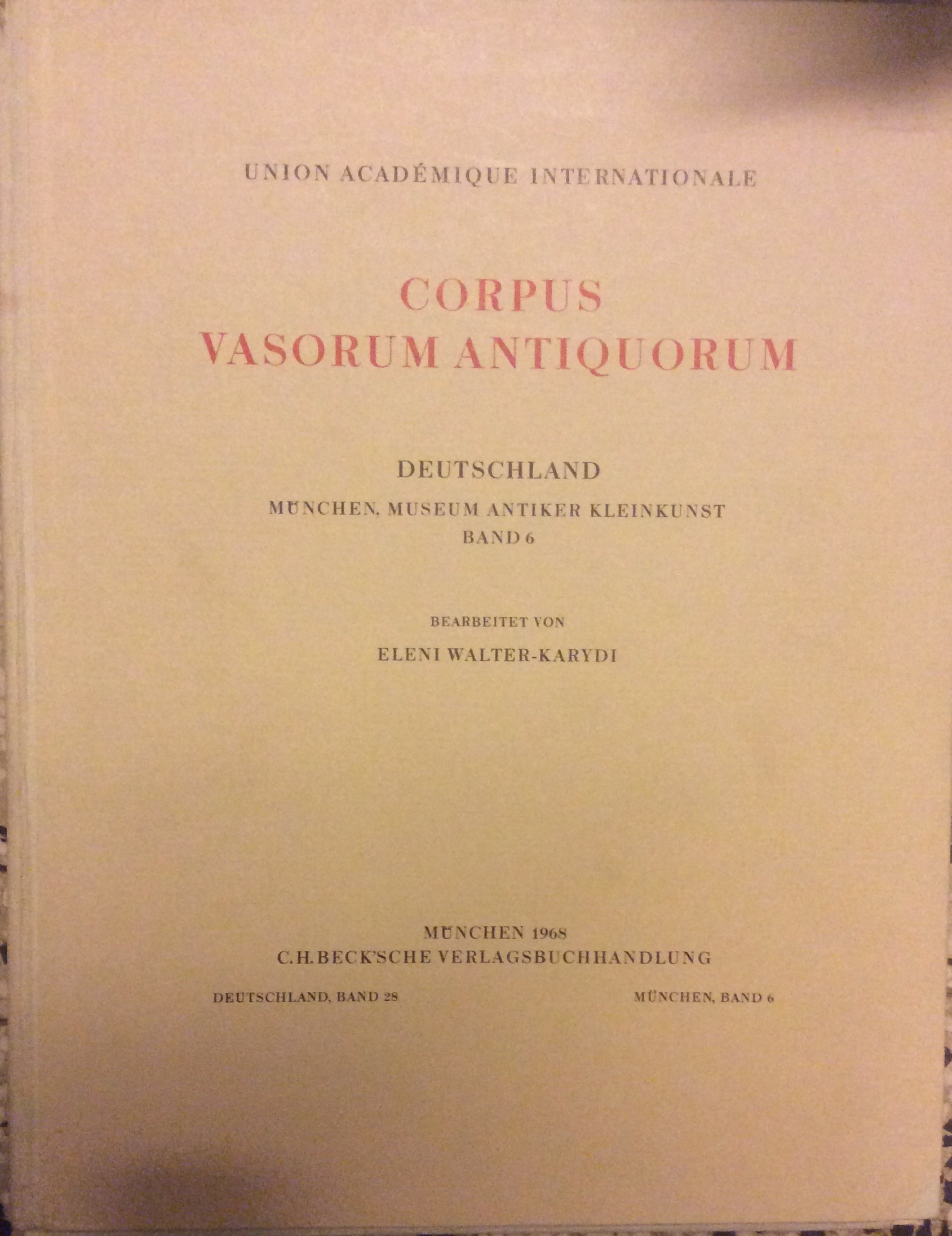 CORPUS VASORUM ANTIQUORUM - DEUTSCHLAND, 28. - Munchen, Museum Antiker …