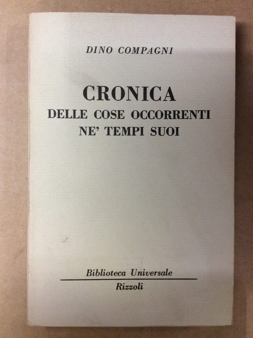 CRONICA DELLE COSE OCCORRENTI NE' TEMPI SUOI.