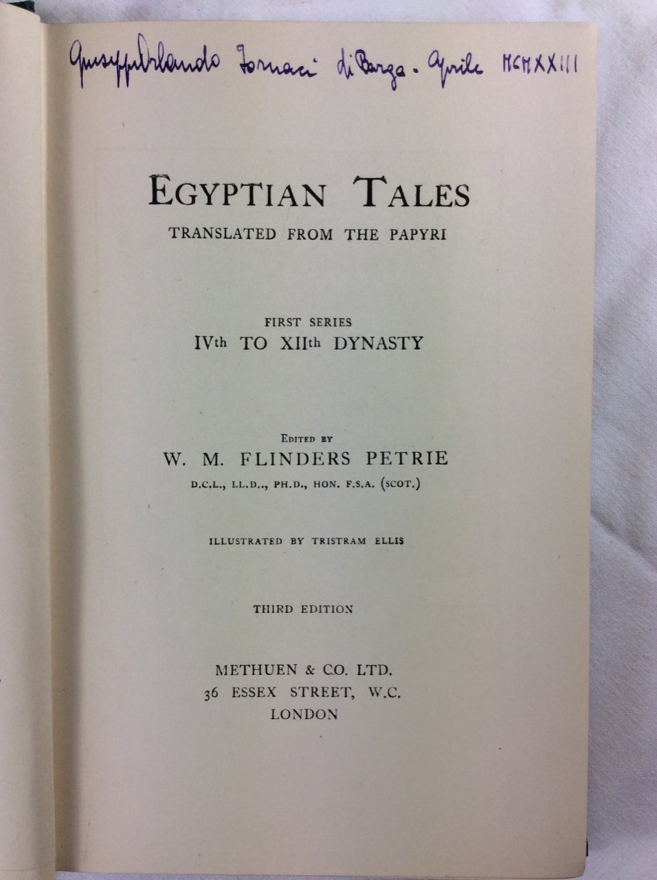 EGYPTIAN TALES. 2 Volumi. - Translated from the Papiri. Illustrated …