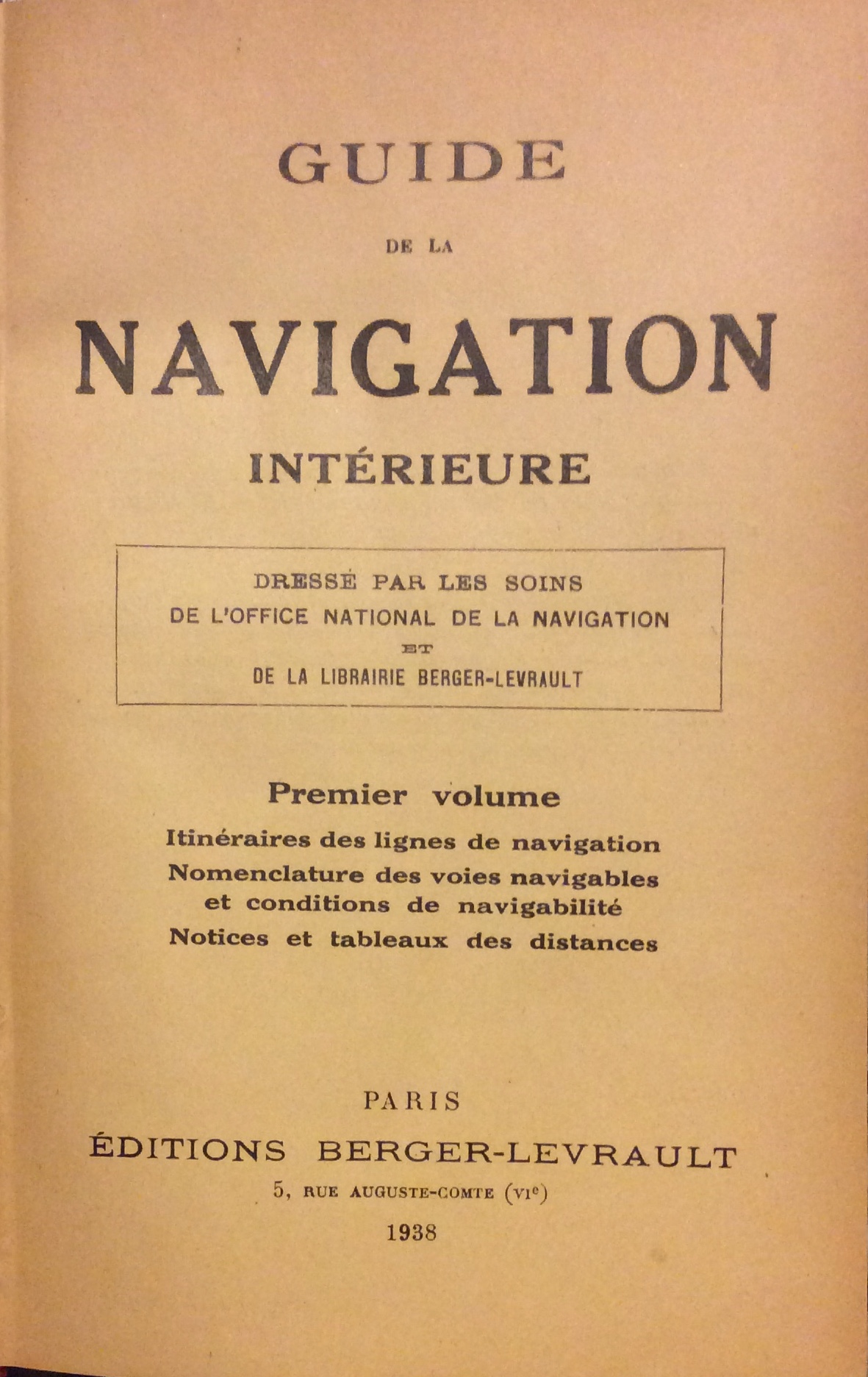GUIDE DE LA NAVIGATION INTERIEURE. - Dressé par les soins …